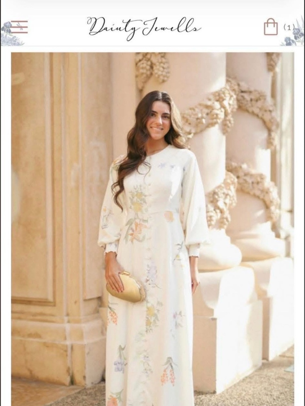 ISO Dainty Jewells Cream Maxi Dress LARGE